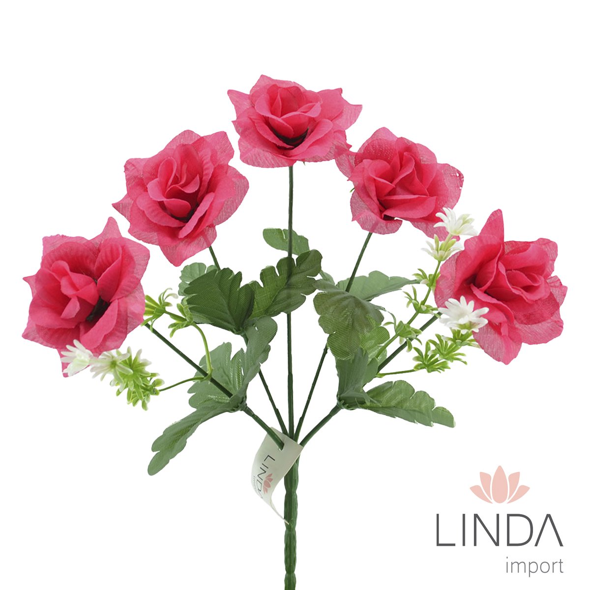 Mini Buquê de Rosas C/5 Galhos 30CM Mix de Cores JN10