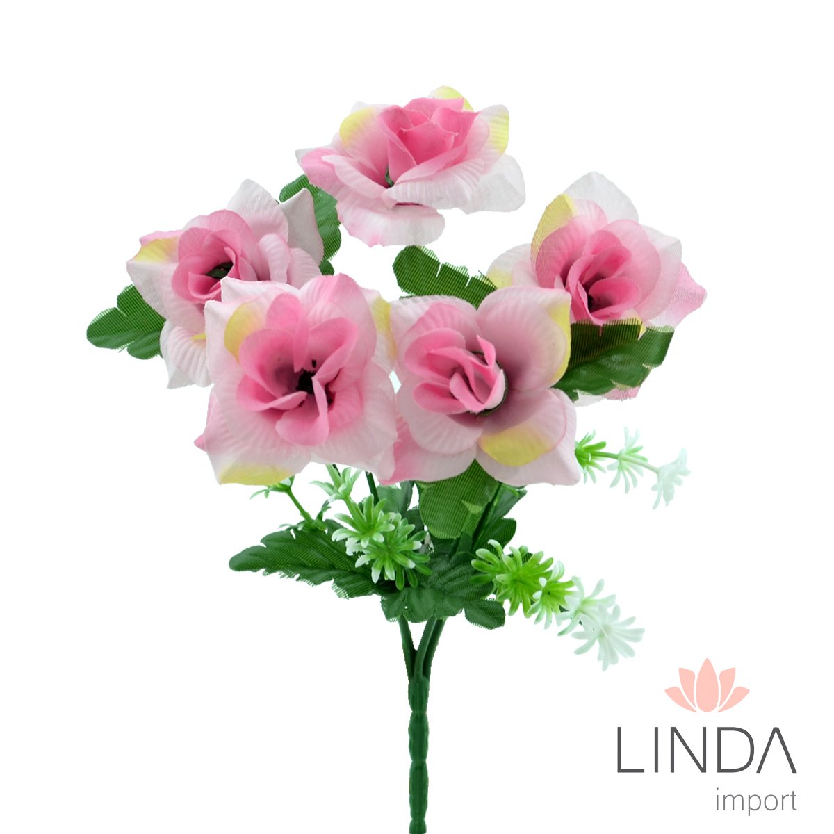 Mini Buquê de Rosas C/5 Galhos 30CM Mix de Cores JN10