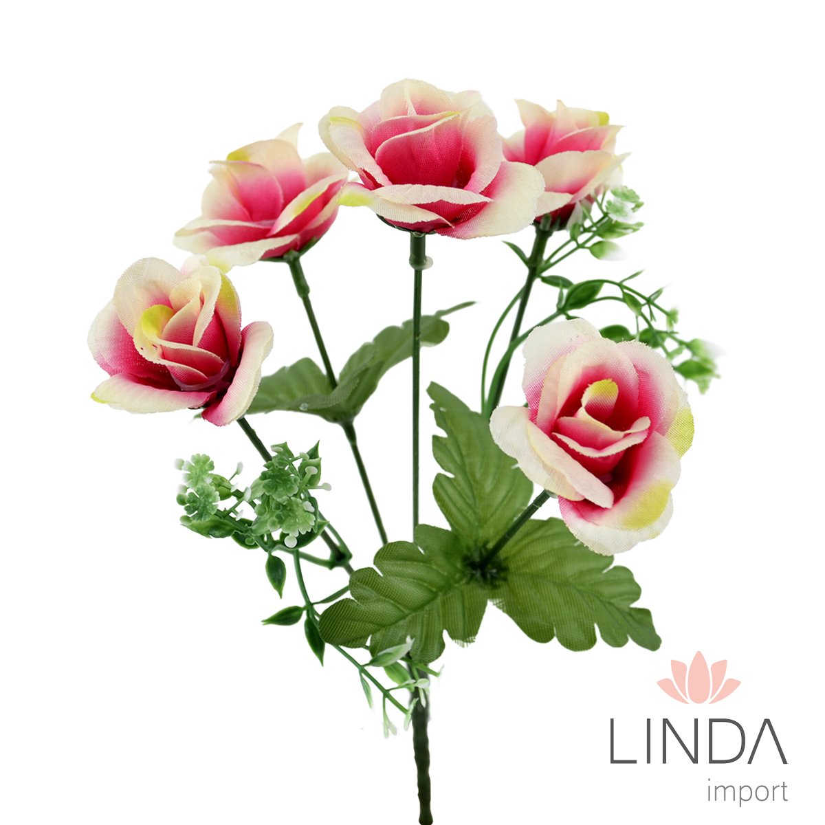 Mini Buquê de Rosas C/5 Galhos 30CM Mix de Cores JN11