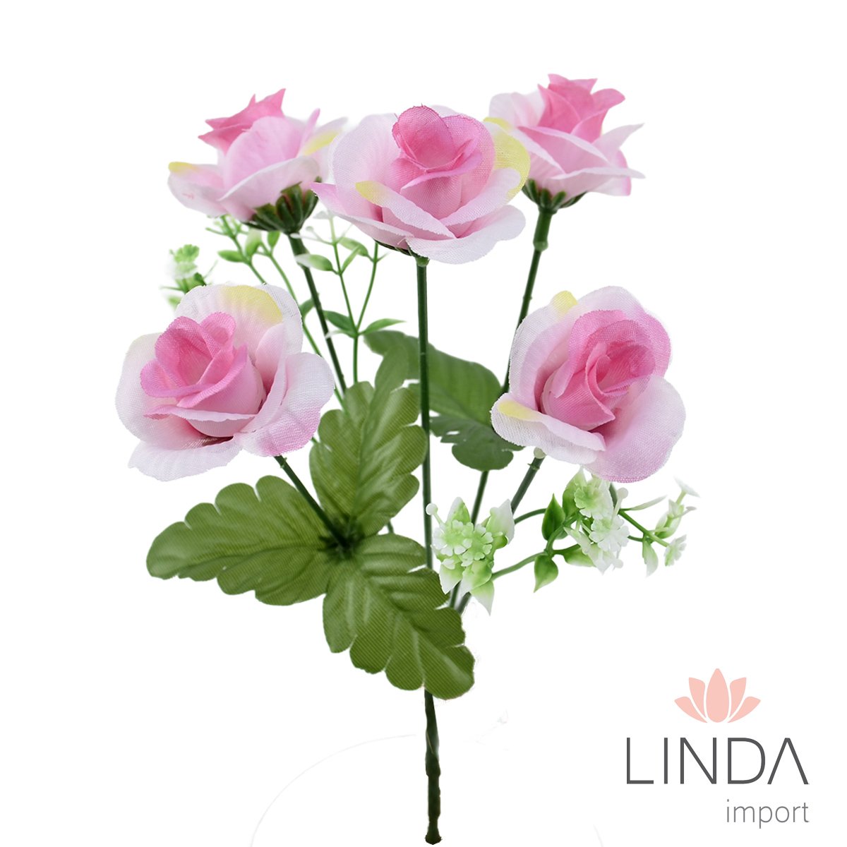 Mini Buquê de Rosas C/5 Galhos 30CM Mix de Cores JN11