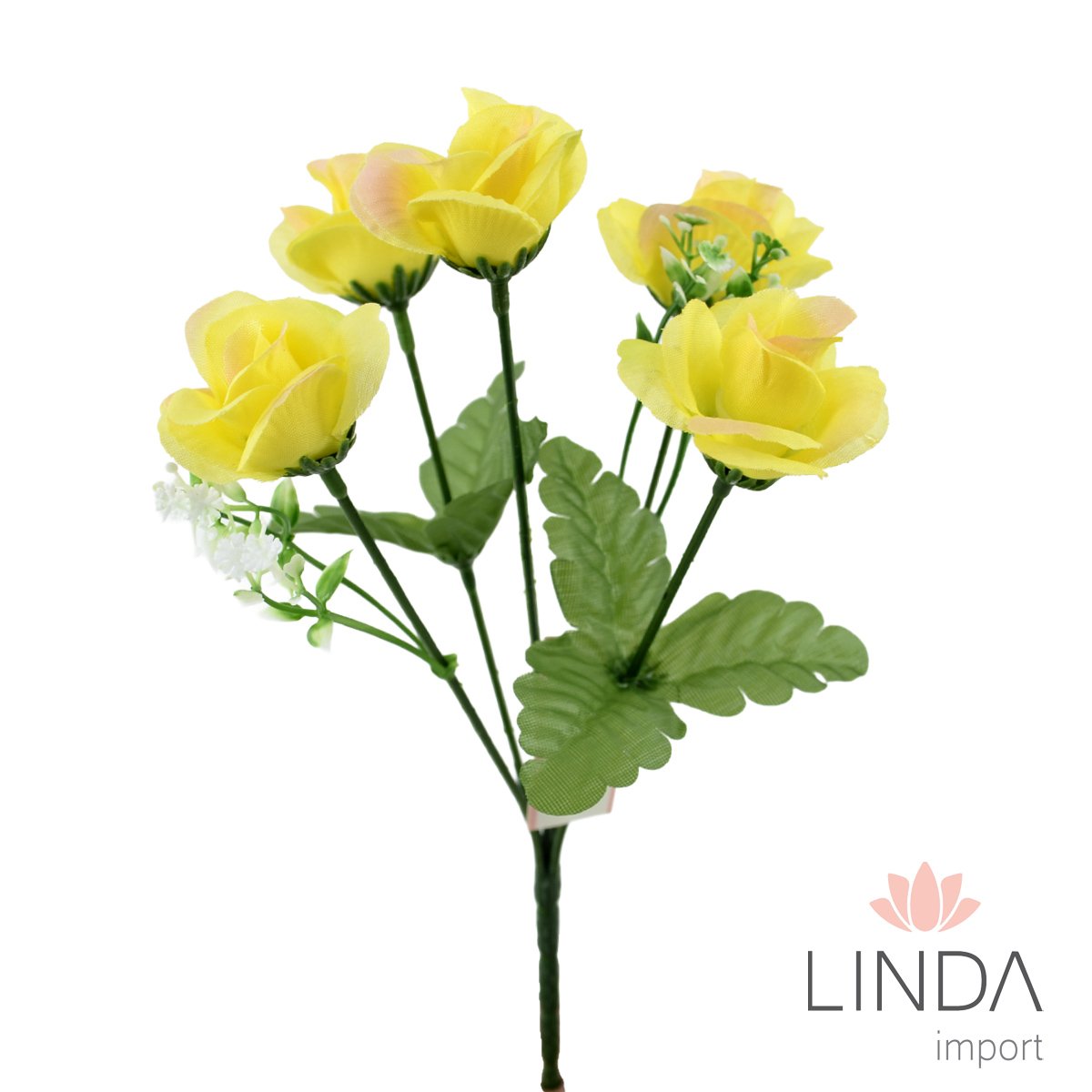 Mini Buquê de Rosas C/5 Galhos 30CM Mix de Cores JN11