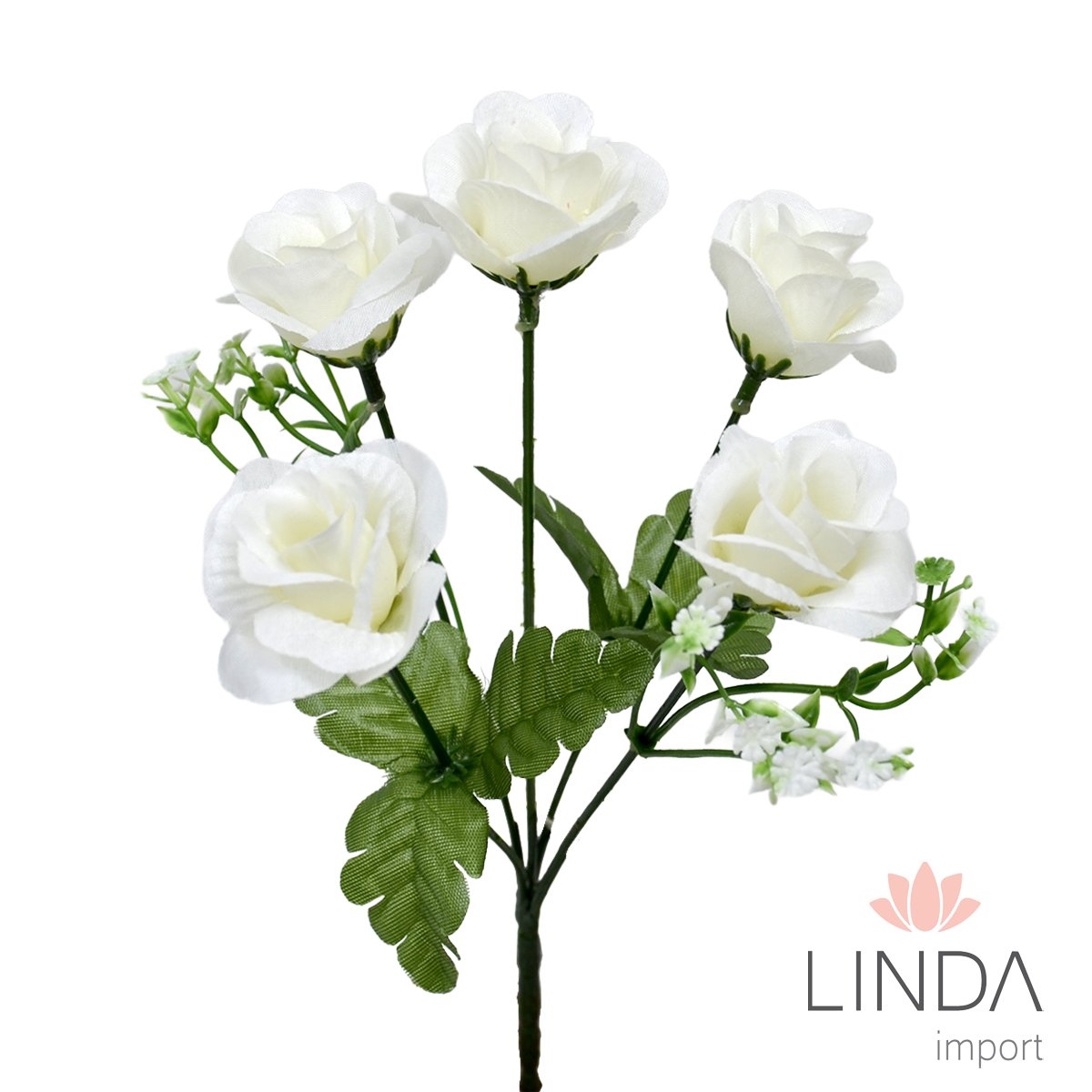 Mini Buquê de Rosas C/5 Galhos 30CM Mix de Cores JN11