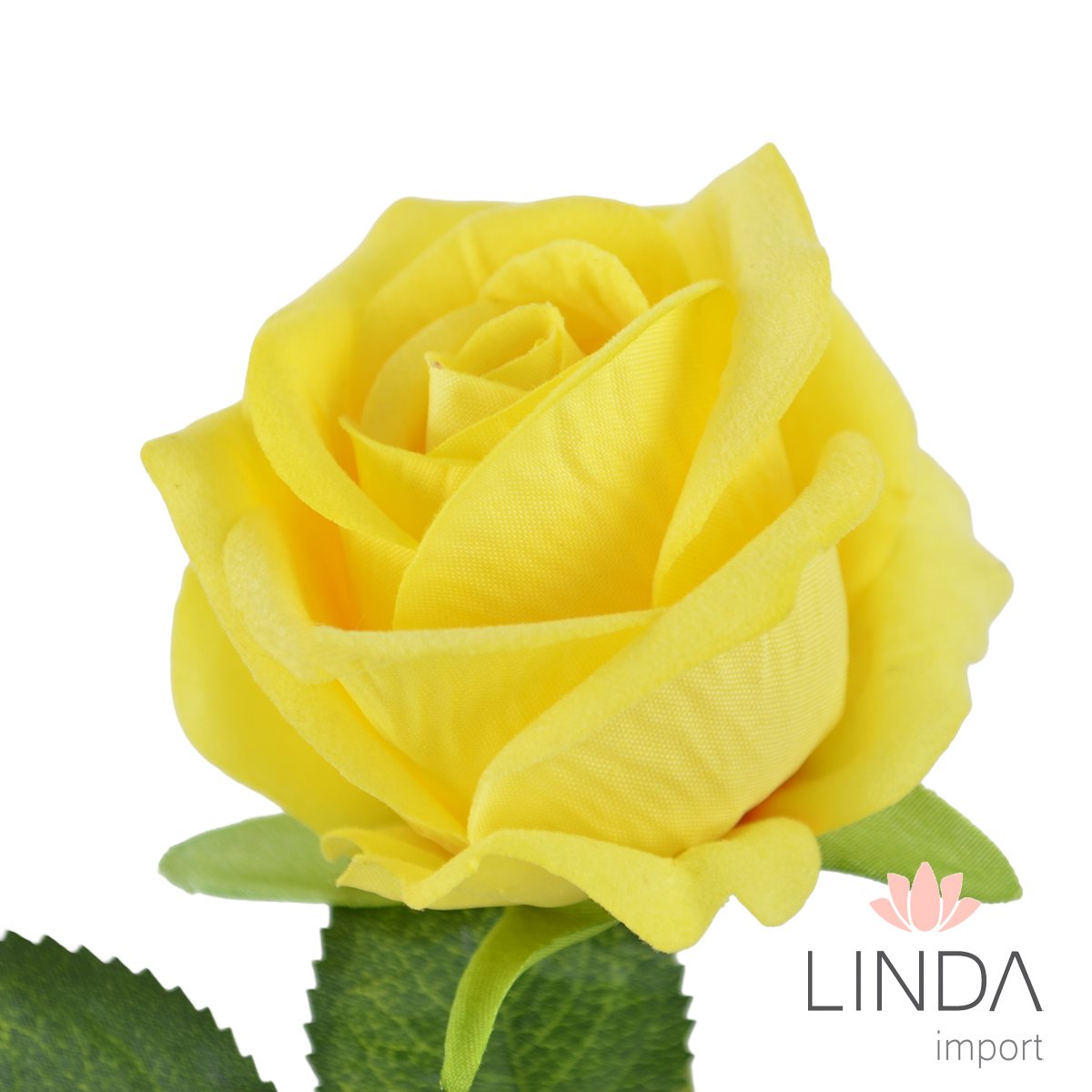 Haste de Rosa Veludo Amarela 50CM KC13