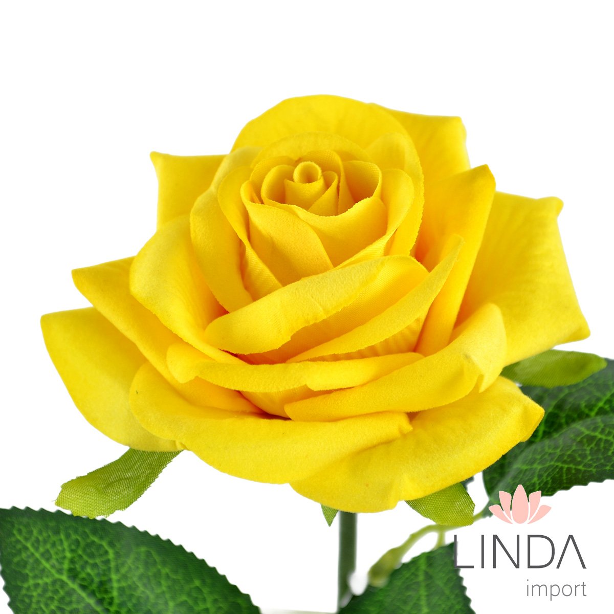 Haste de Rosa Veludo Amarela 60CM KC16