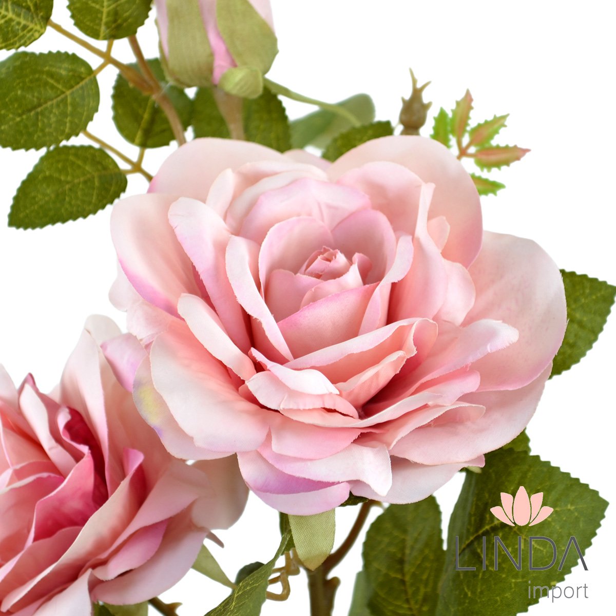 Haste de Rosas Rosa C/3 Flores 78CM KG34