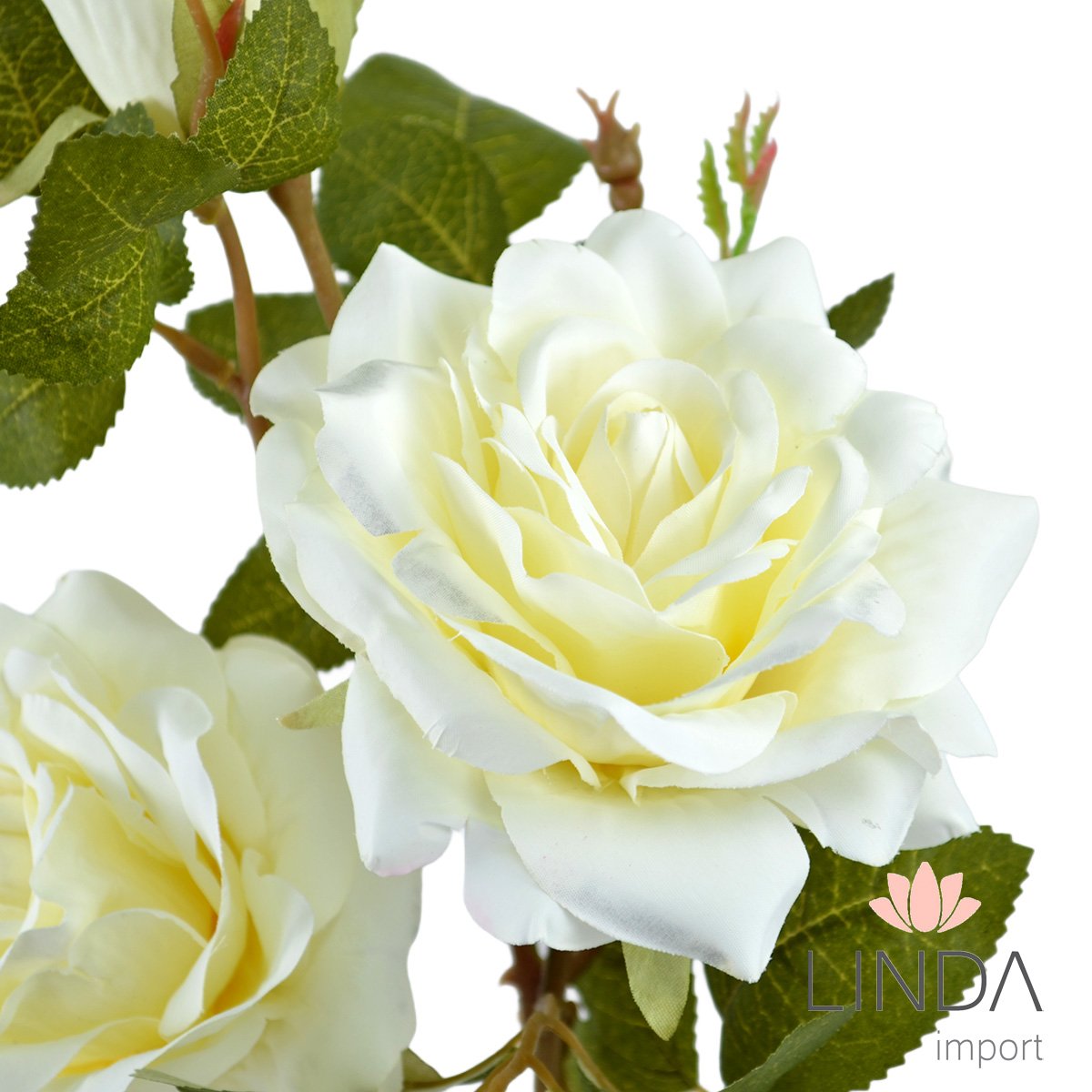 Haste de Rosas Branca C/3 Flores 78CM KG35