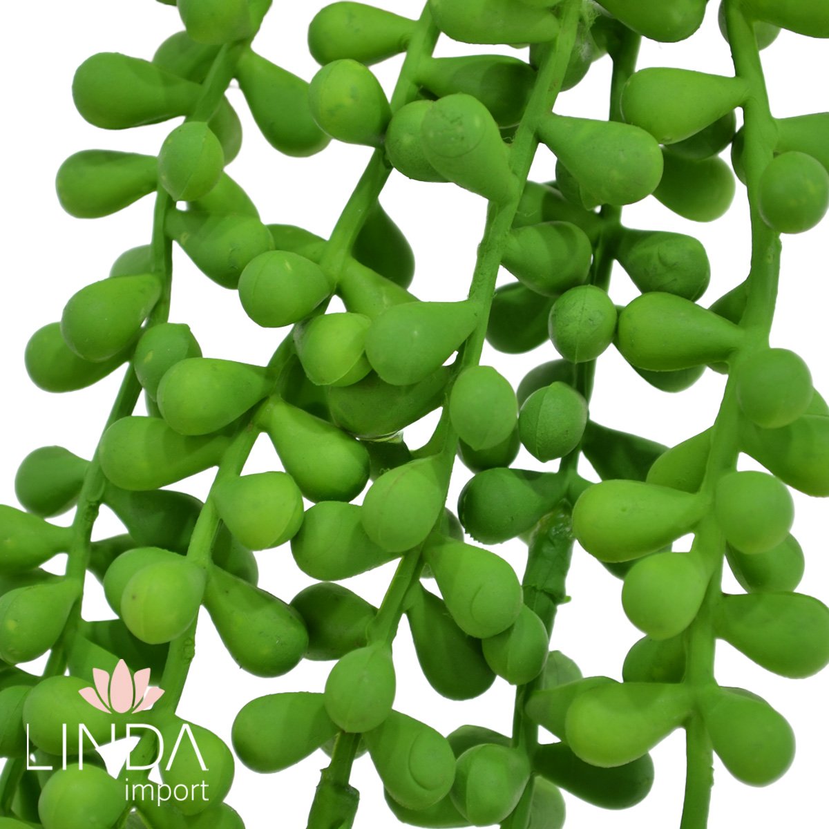 Pendente Verde Suculenta Rosário C/5 Galhos 36CM Ki17