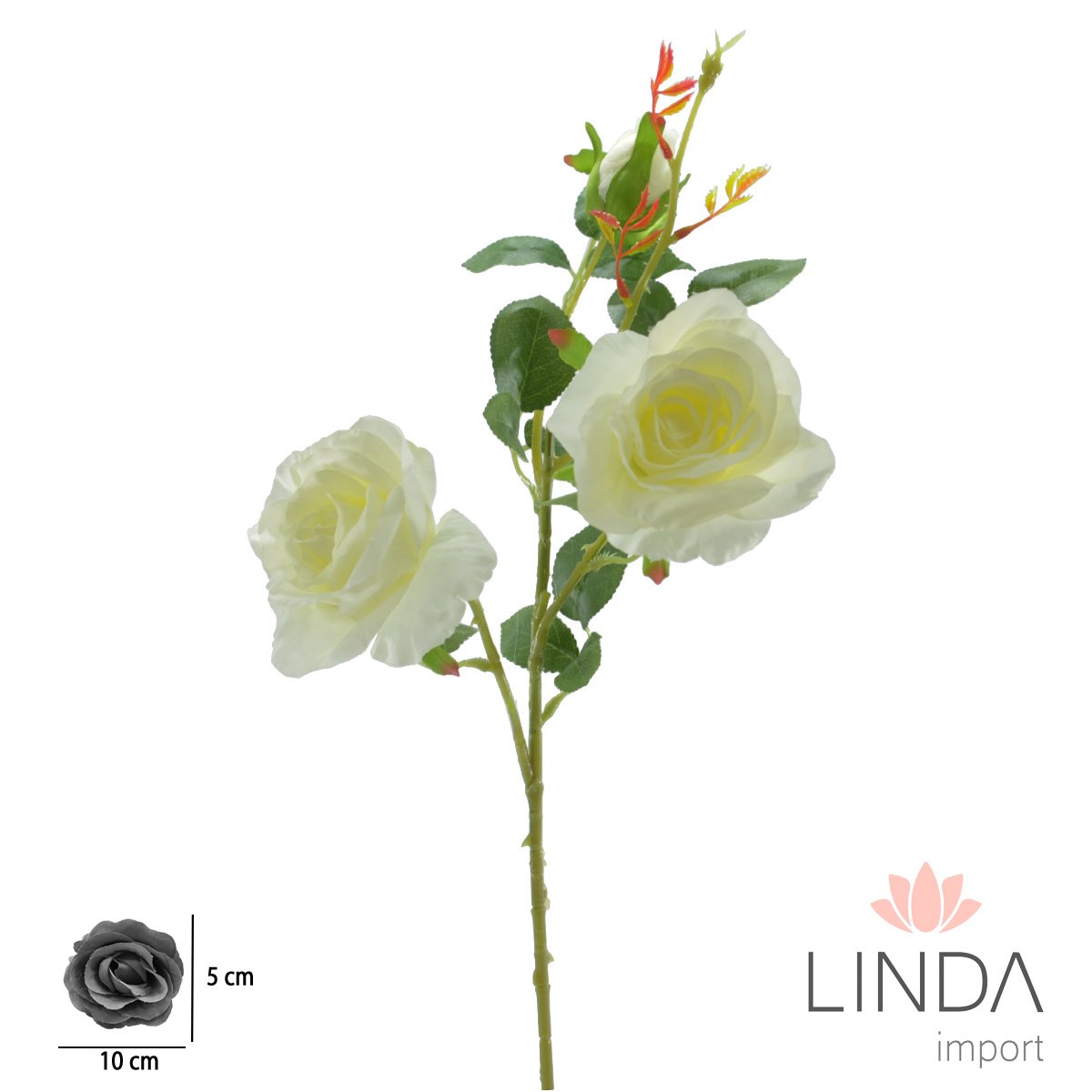 Haste de Rosa C/4 Galhos 64CM Mix de Cores MB15