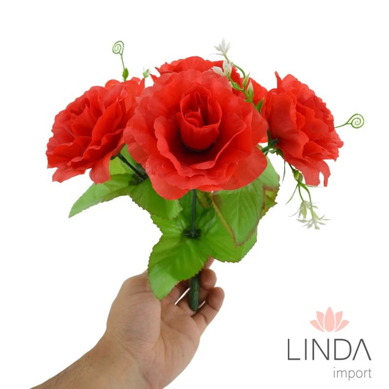 Mini Buque de Rosas C/6 Galhos 23CM Mix de Cores BG101