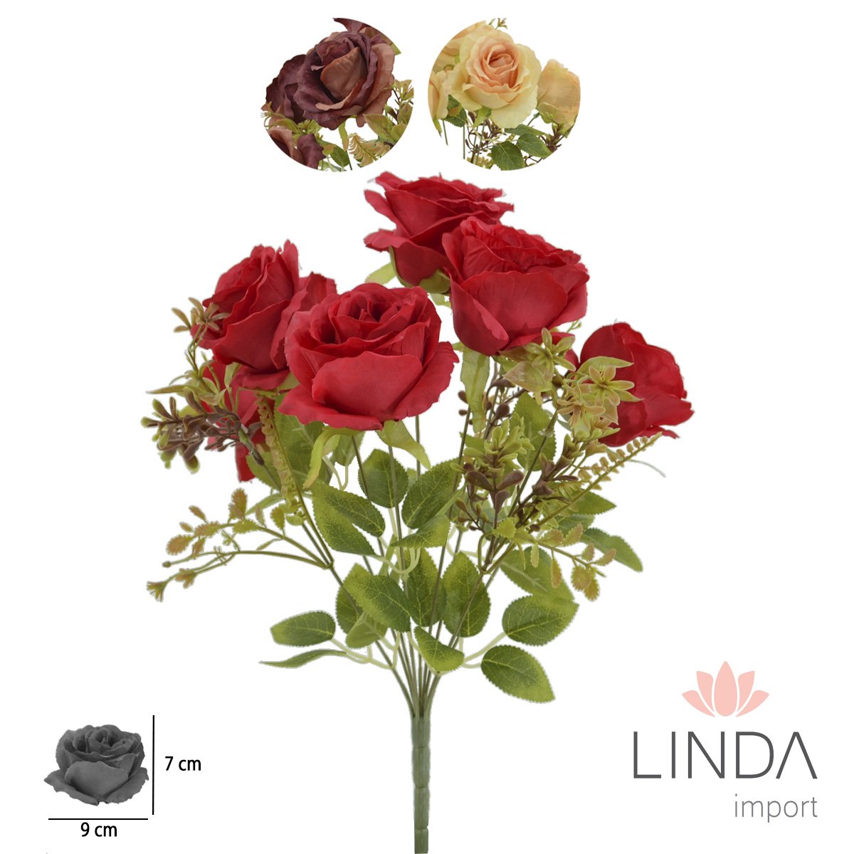 Buquê de Rosas 46CM Mix de Cores Oo03