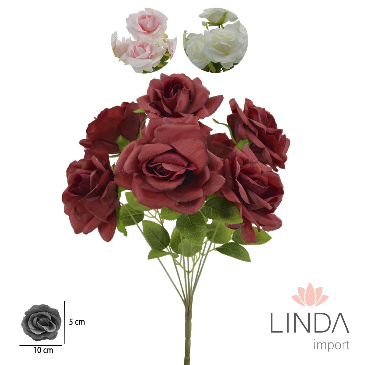 Buquê de Rosas 44CM Mix de Cores Oo04