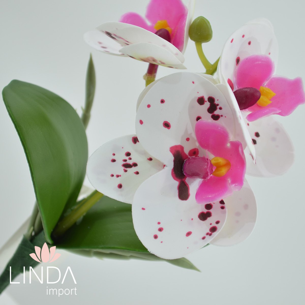 Mini Haste de Orquídea 3D C/3 Galhos 22CM Mix de Cores Ou01