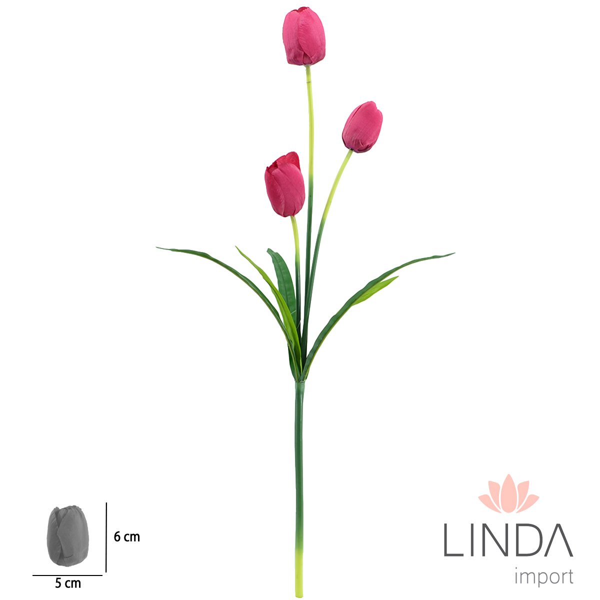 Haste de Tulipa C/3 Galhos 72CM Ox01
