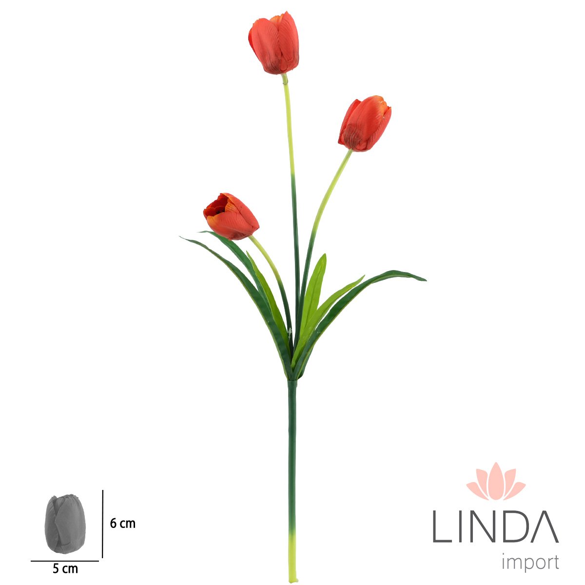 Haste de Tulipa C/3 Galhos 72CM Ox01