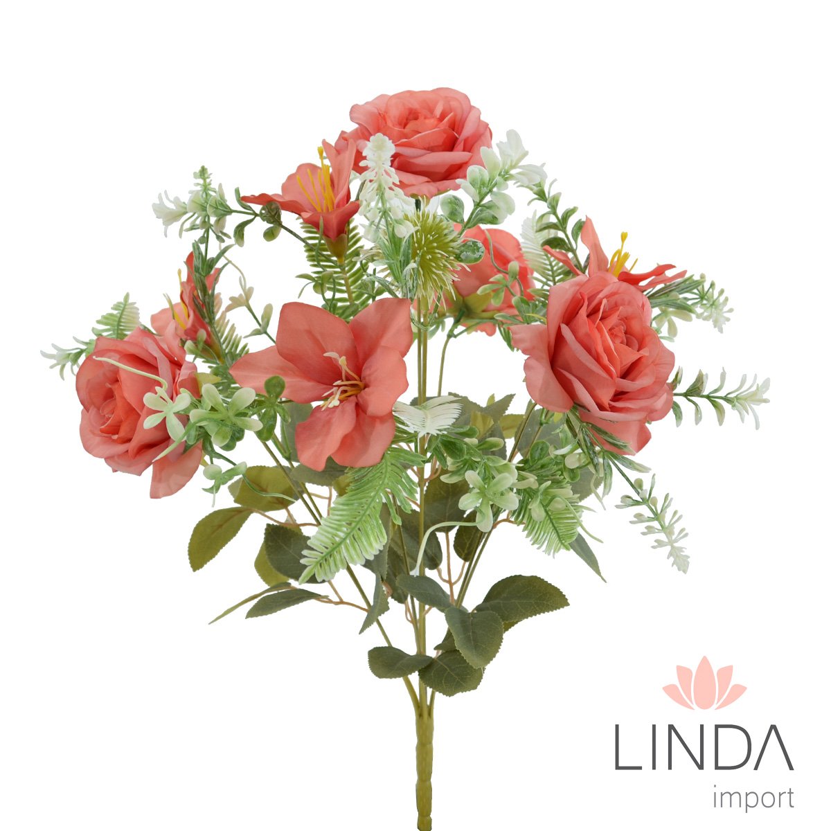 Buquê de Rosas / Astromélia C/9 Galhos 47CM PD01