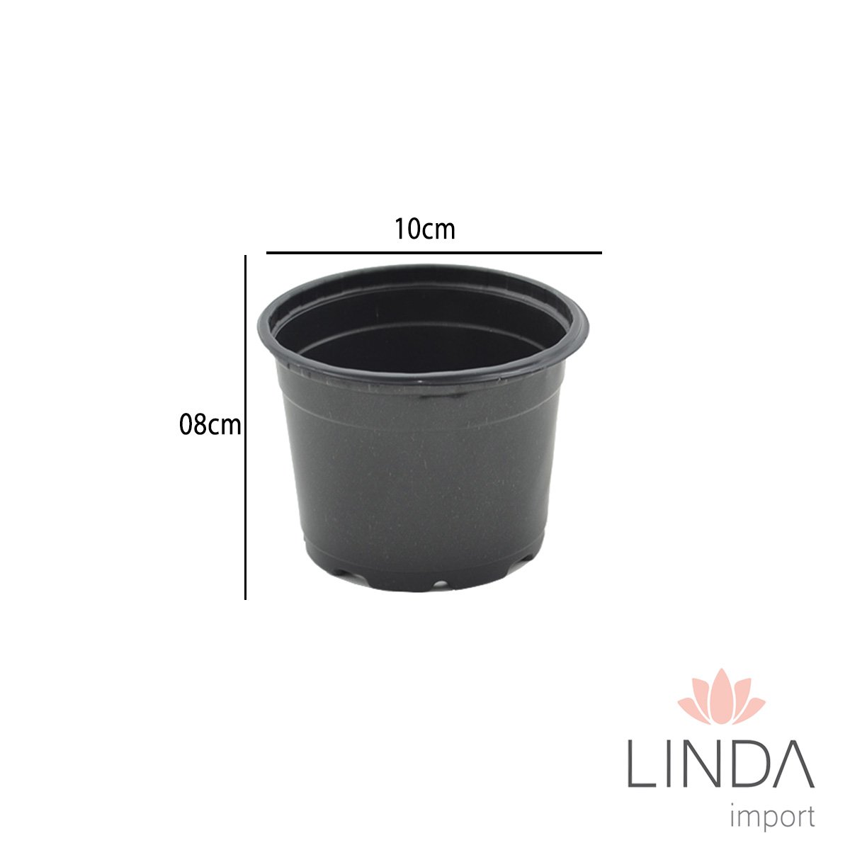 Vaso Redondo NP11 10X8 Preto PG01