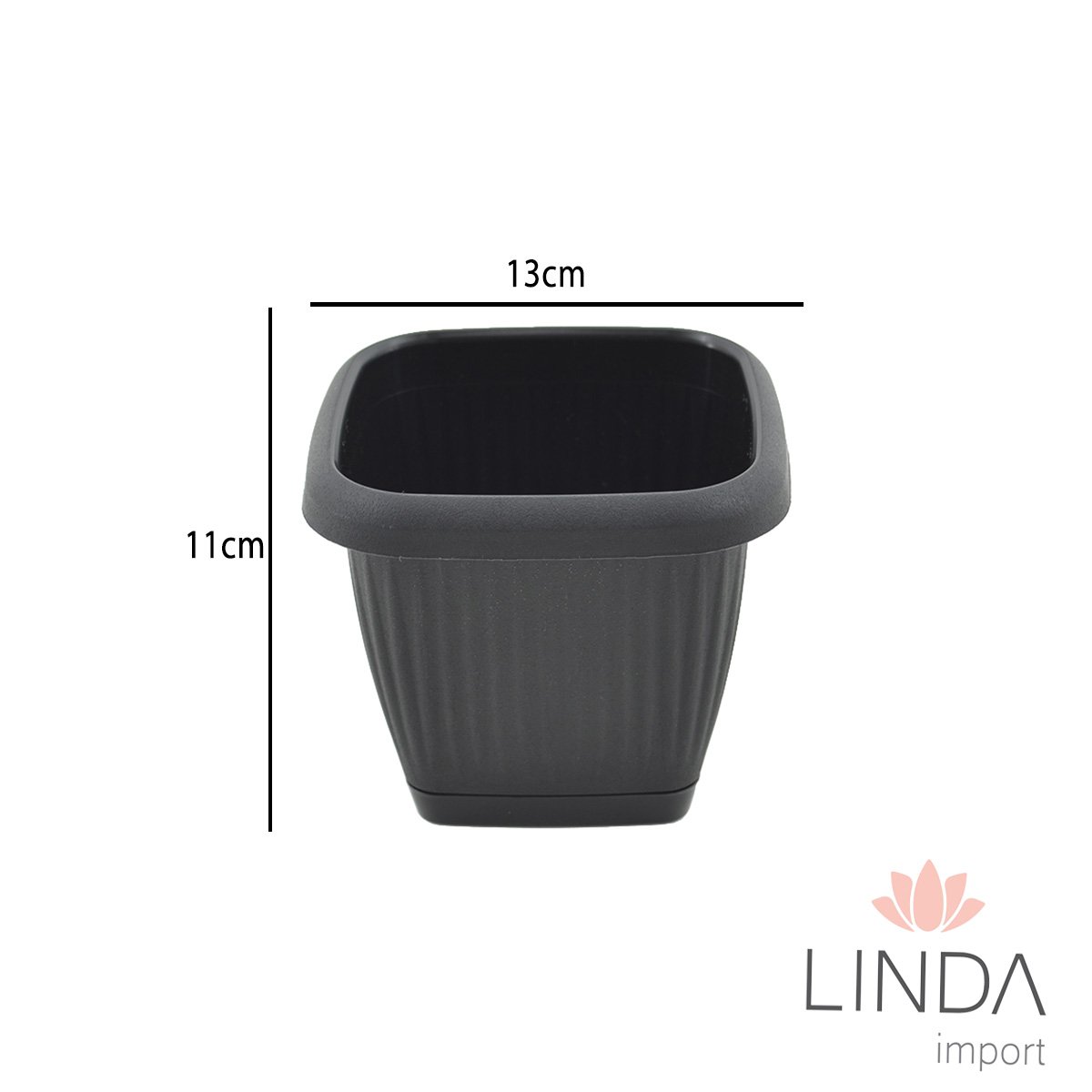 Vaso Quadrado Prato 13X11 1L PJ04