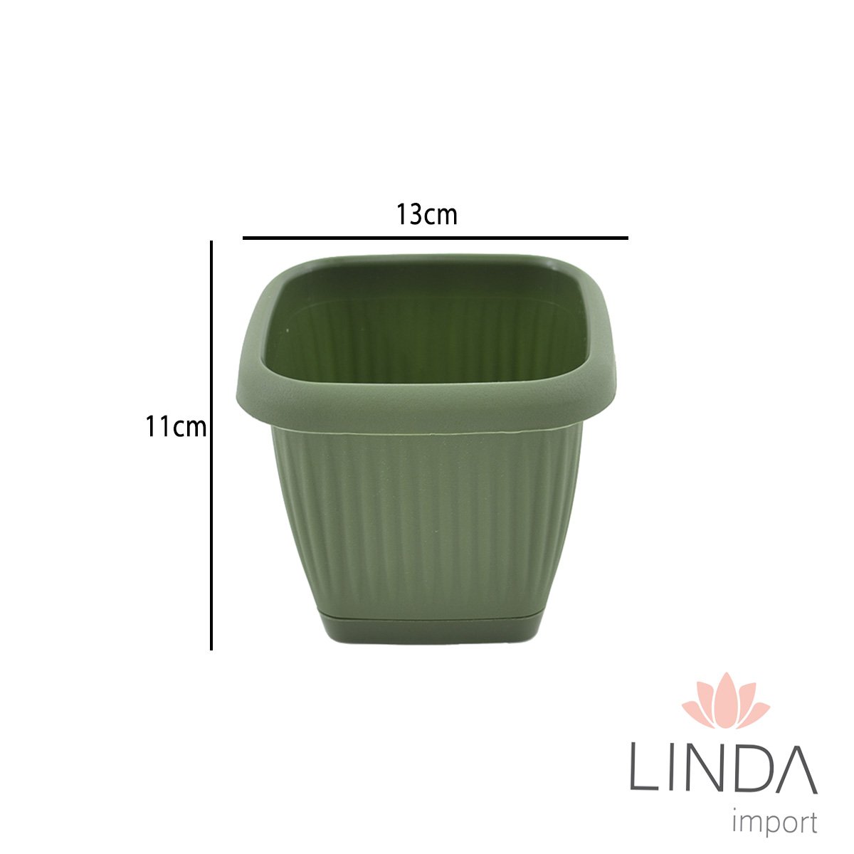 Vaso Quadrado Prato 13X11 1L PJ04
