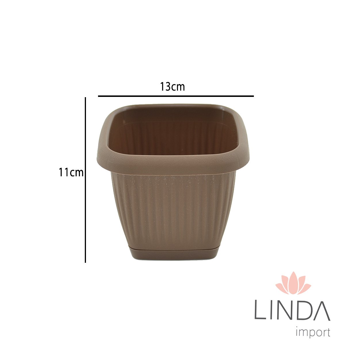 Vaso Quadrado Prato 13X11 1L PJ04