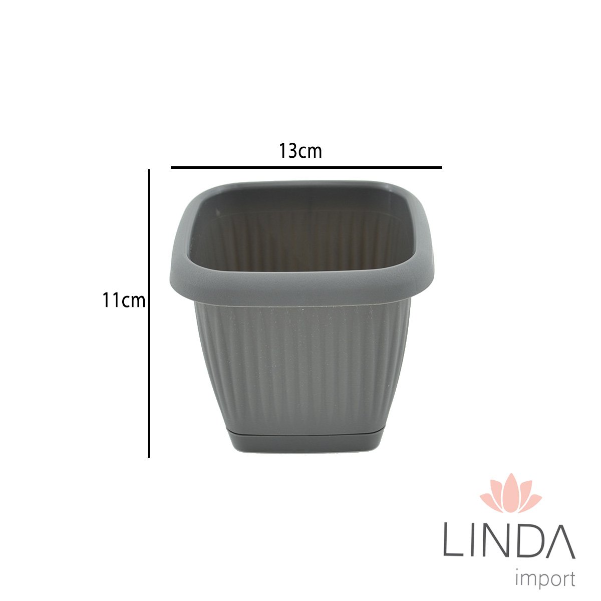 Vaso Quadrado Prato 13X11 1L PJ04