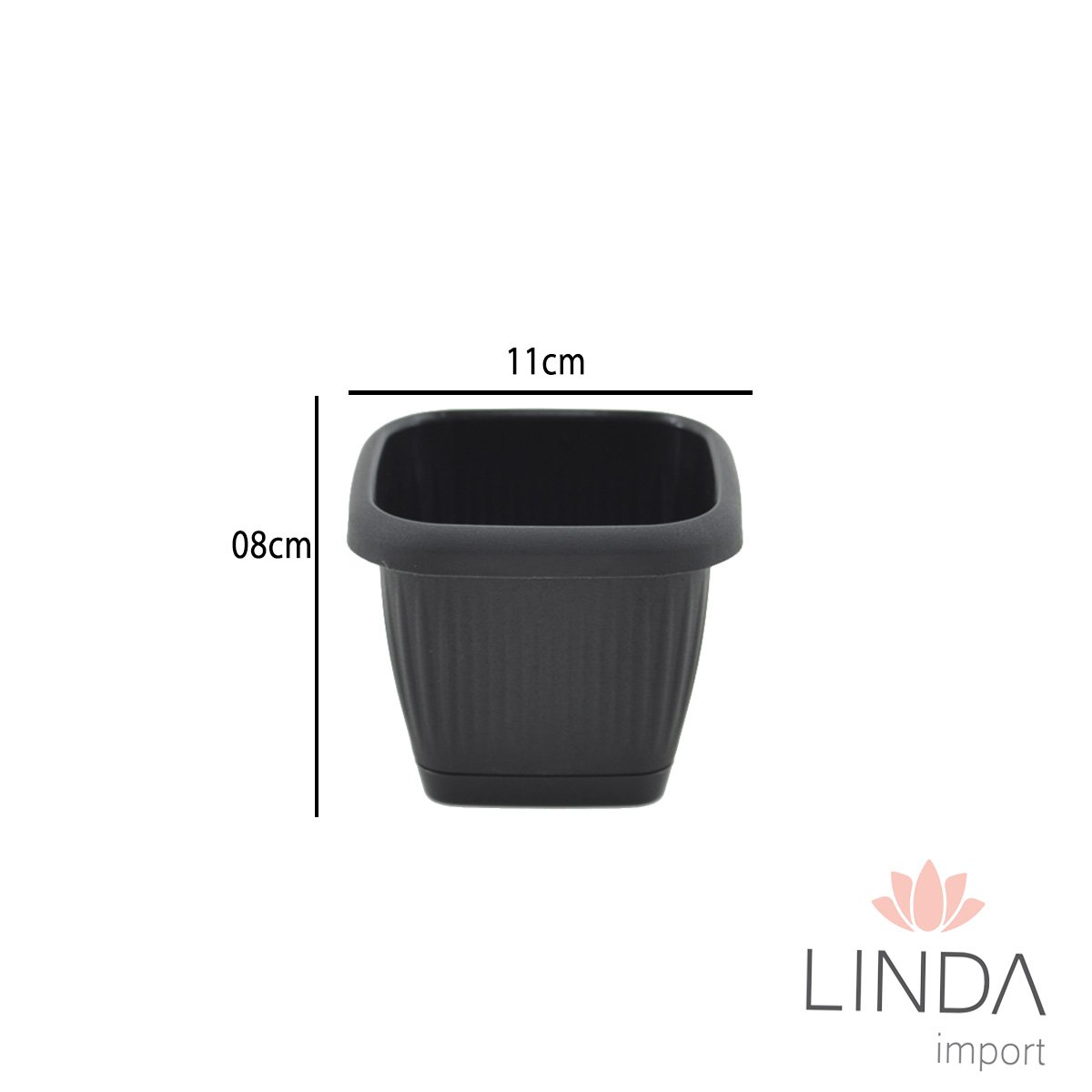 Vaso Quadrado Prato 11X08 0,5L PJ06