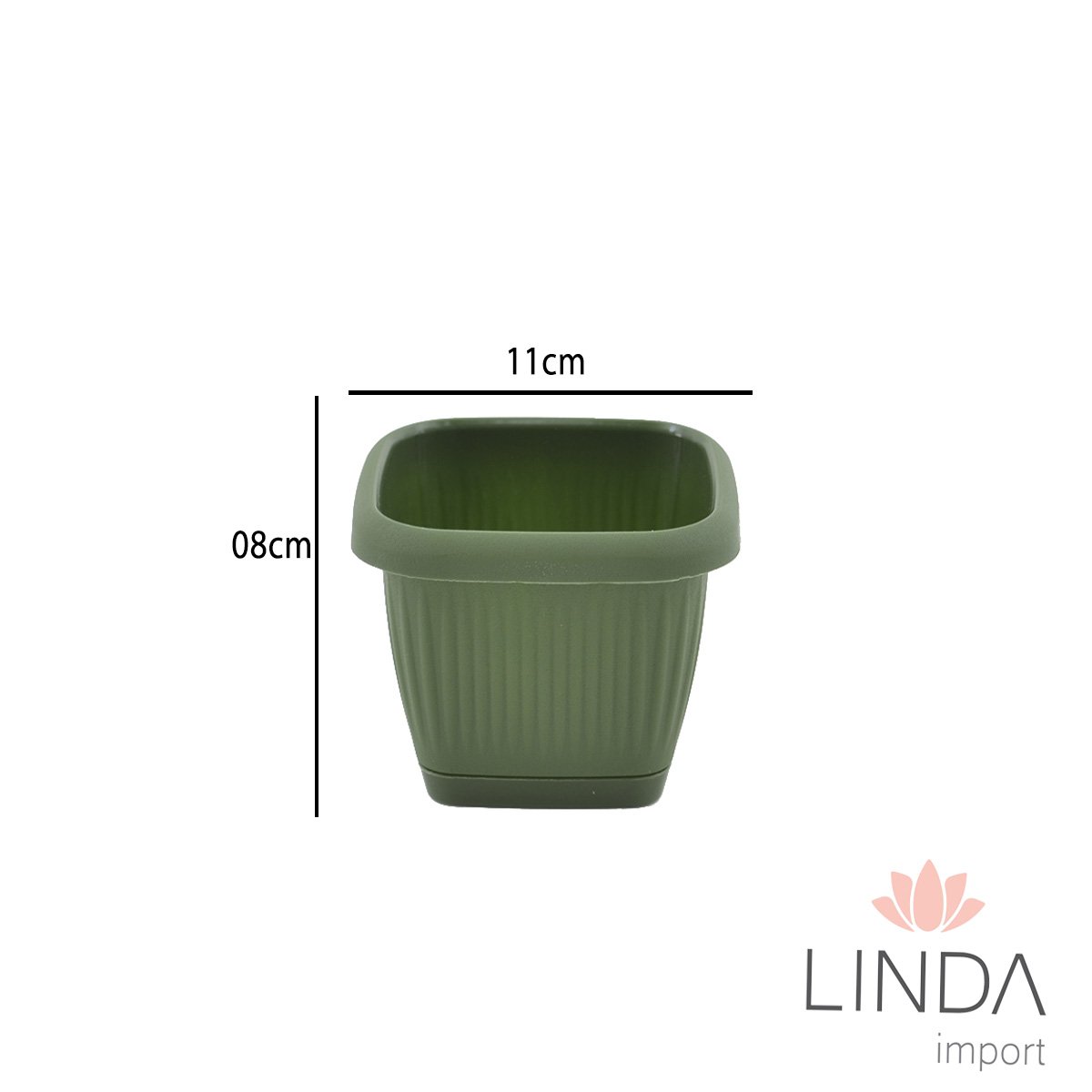 Vaso Quadrado Prato 11X08 0,5L PJ06