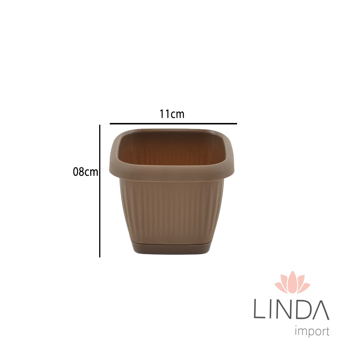 Vaso Quadrado Prato 11X08 0,5L PJ06