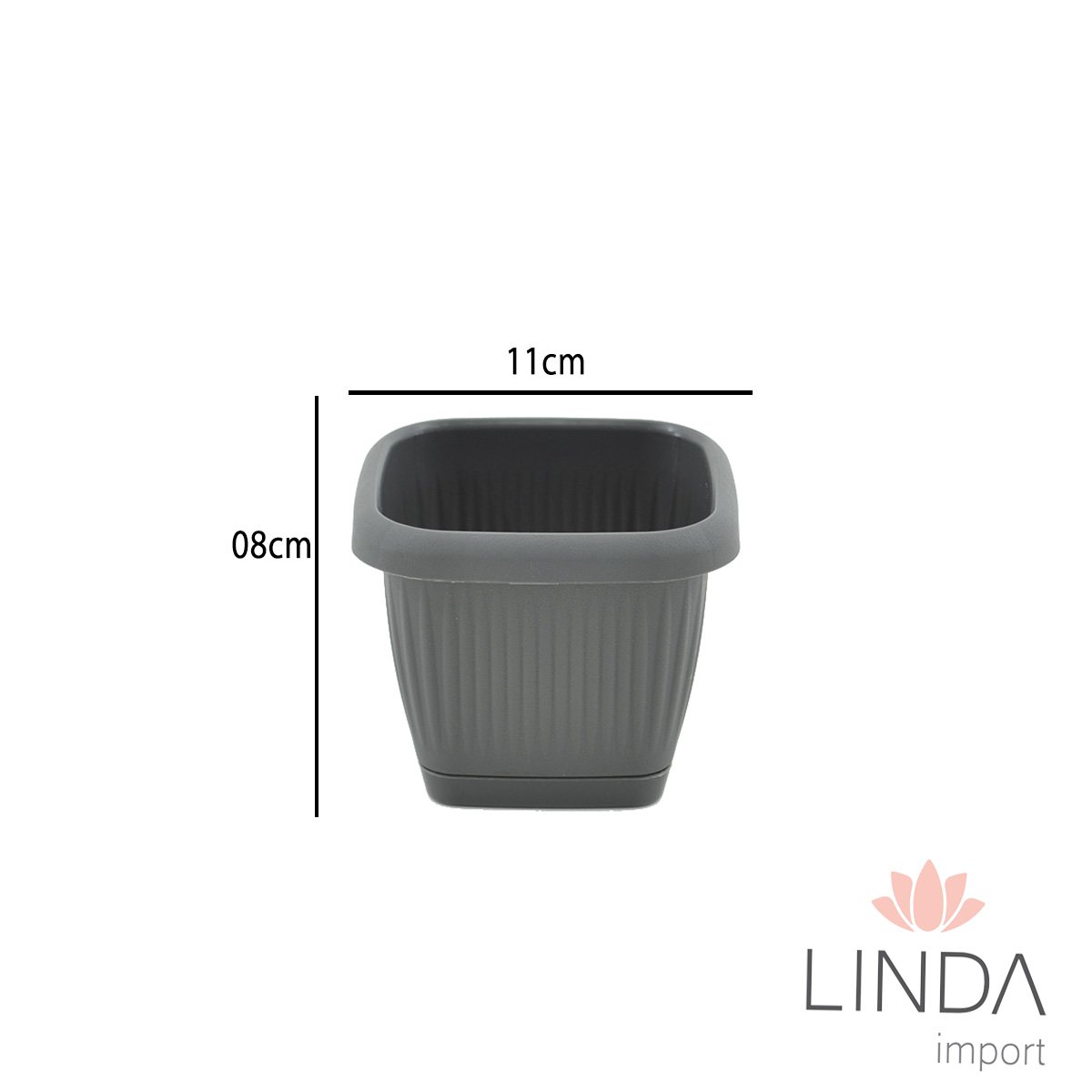 Vaso Quadrado Prato 11X08 0,5L PJ06