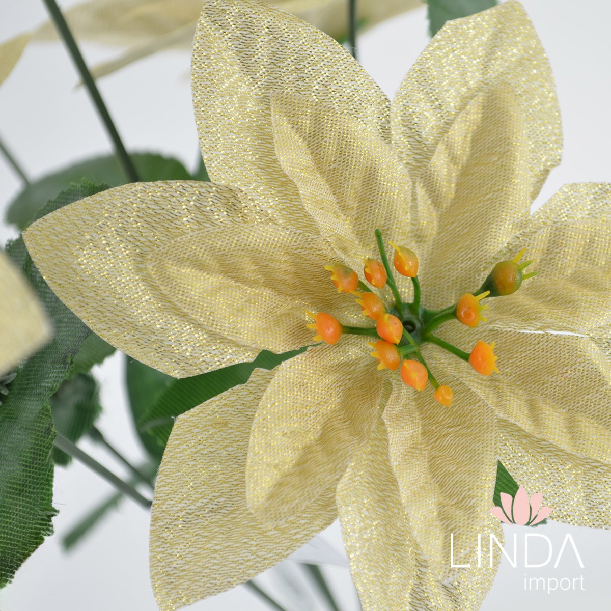 Buquê de Flor Artificial de Natal C/7 Galhos 35CM QM03