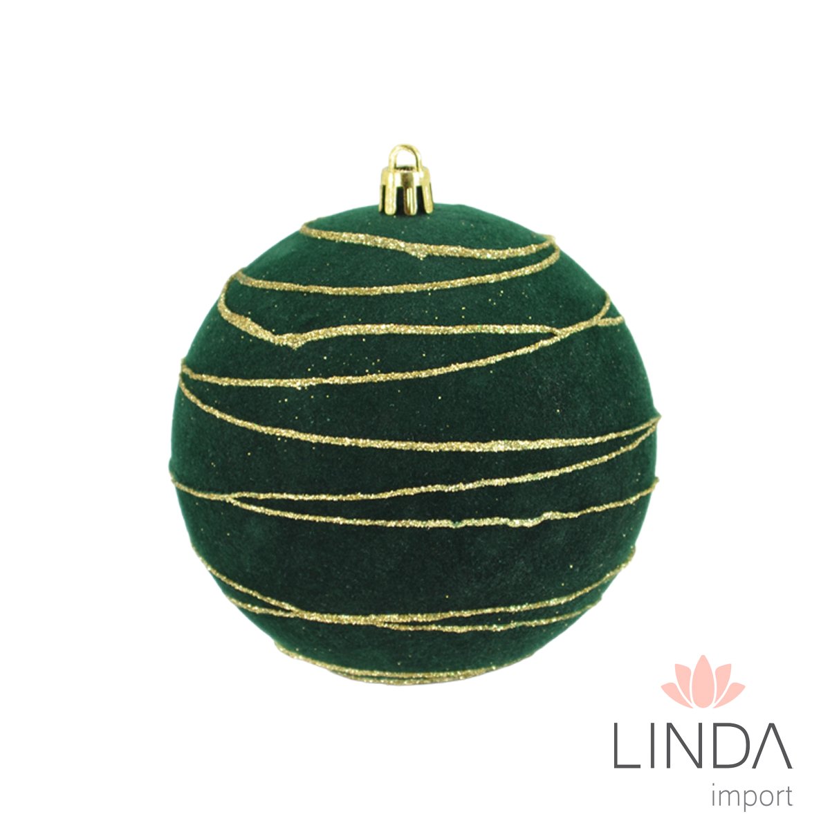 Bola de Natal Kit C/6 10CM Veludo Qo12
