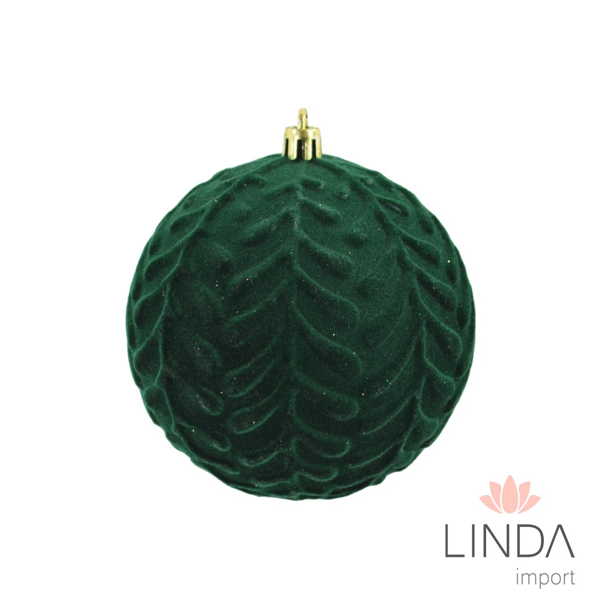 Bola de Natal Kit C/6 10CM Veludo Qo12