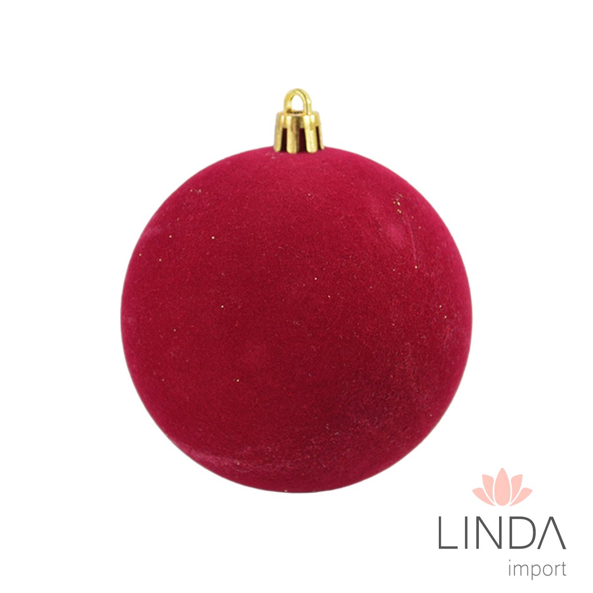 Bola de Natal Kit C/6 10CM Veludo Qo13