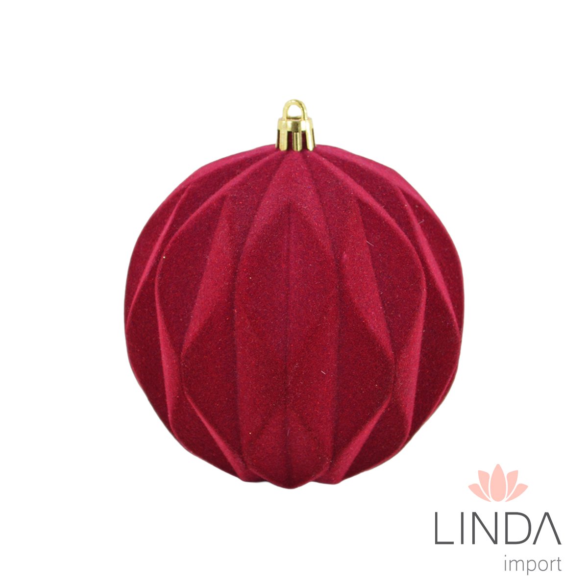 Bola de Natal Kit C/6 10CM Veludo Qo13