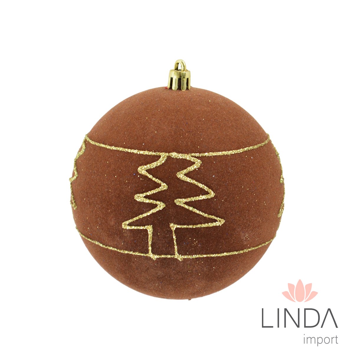 Bola de Natal Kit C/6 10CM Veludo Qo14
