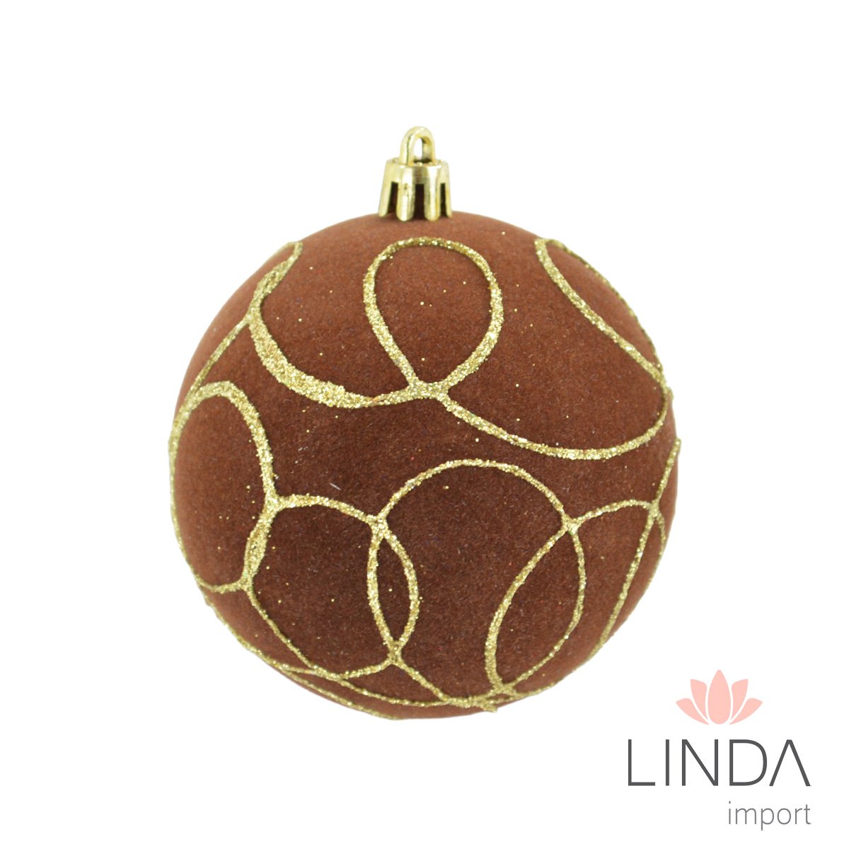 Bola de Natal Kit C/9 8CM Veludo Qo16