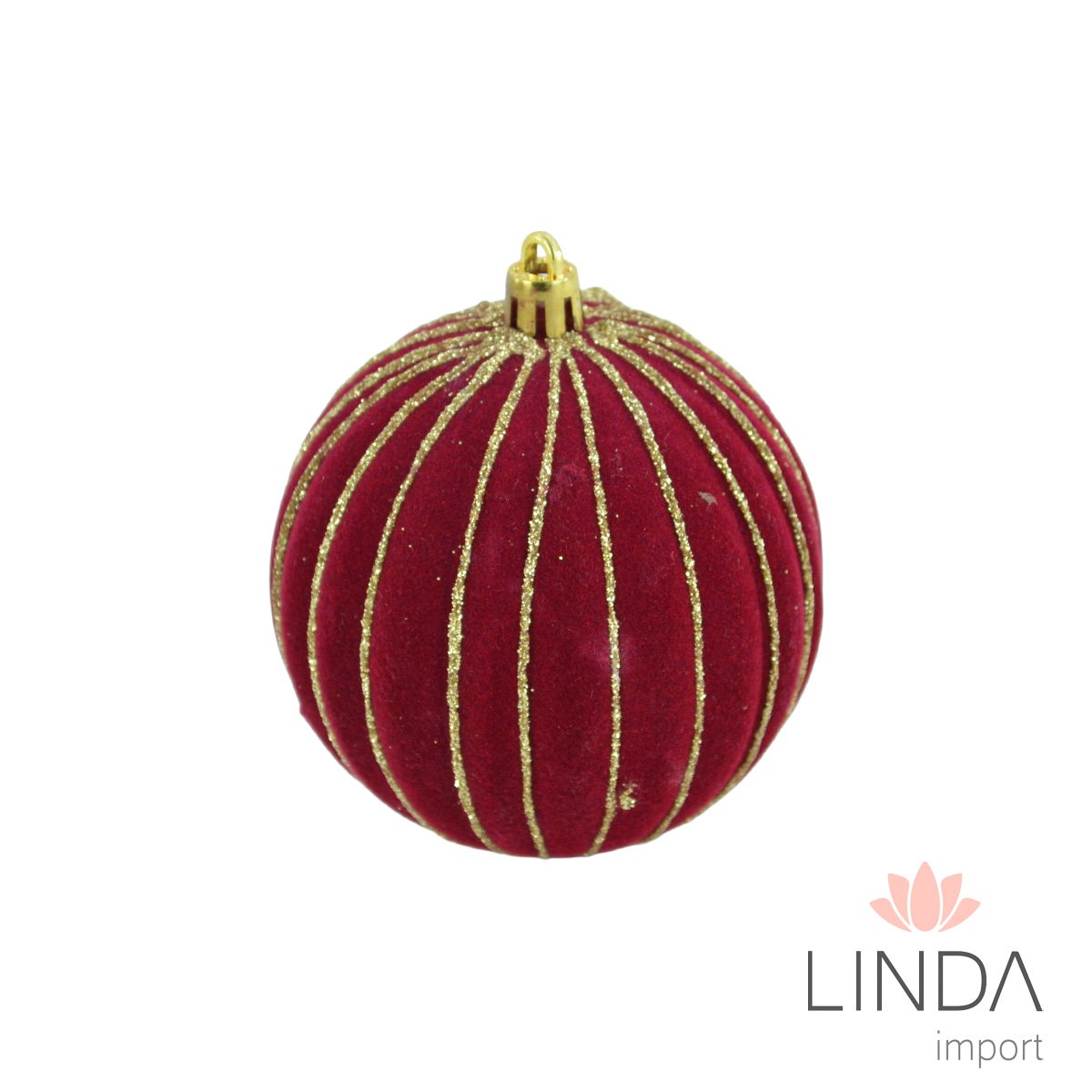 Bola de Natal Kit C/9 8CM Veludo Qo20