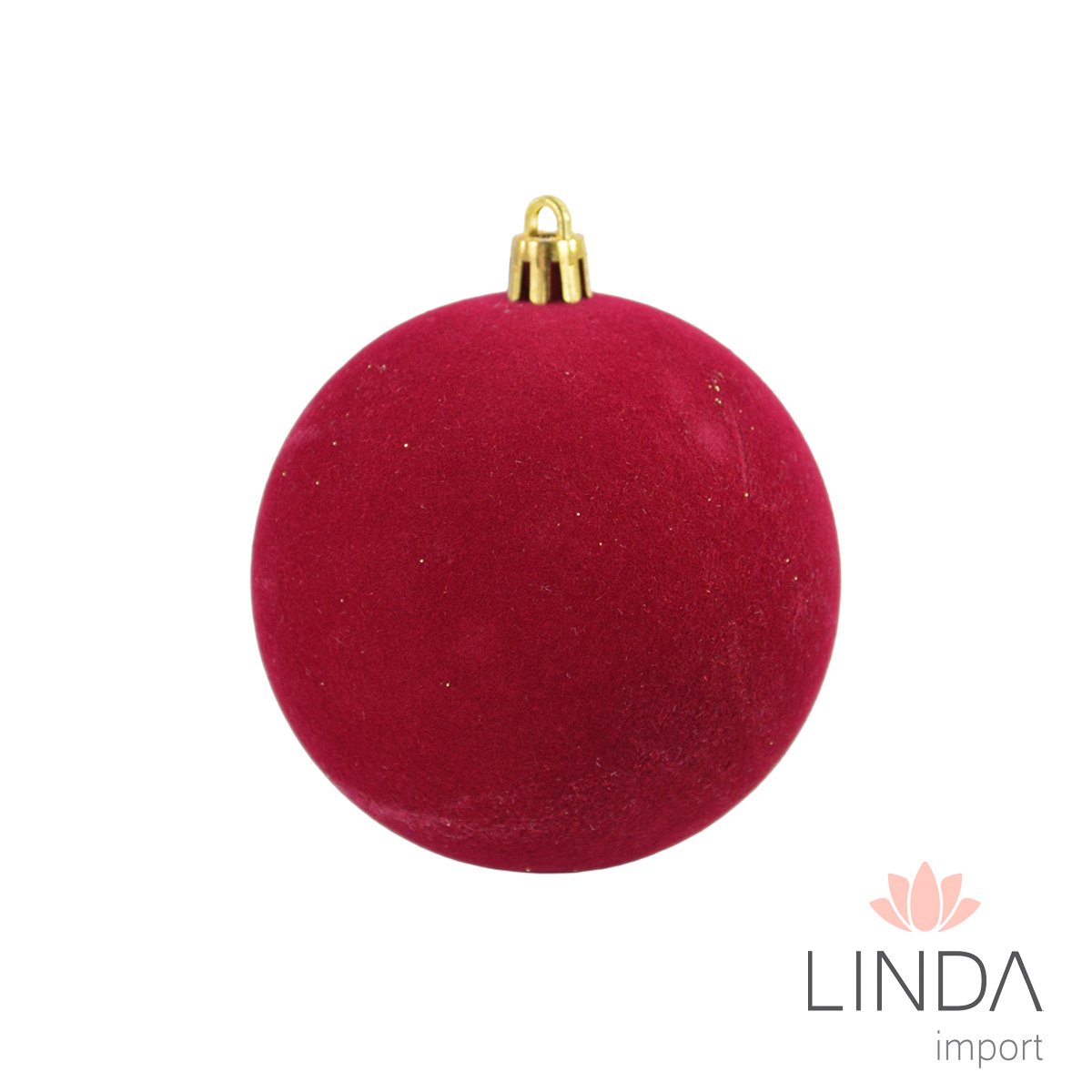 Bola de Natal Kit C/9 8CM Veludo Qo20