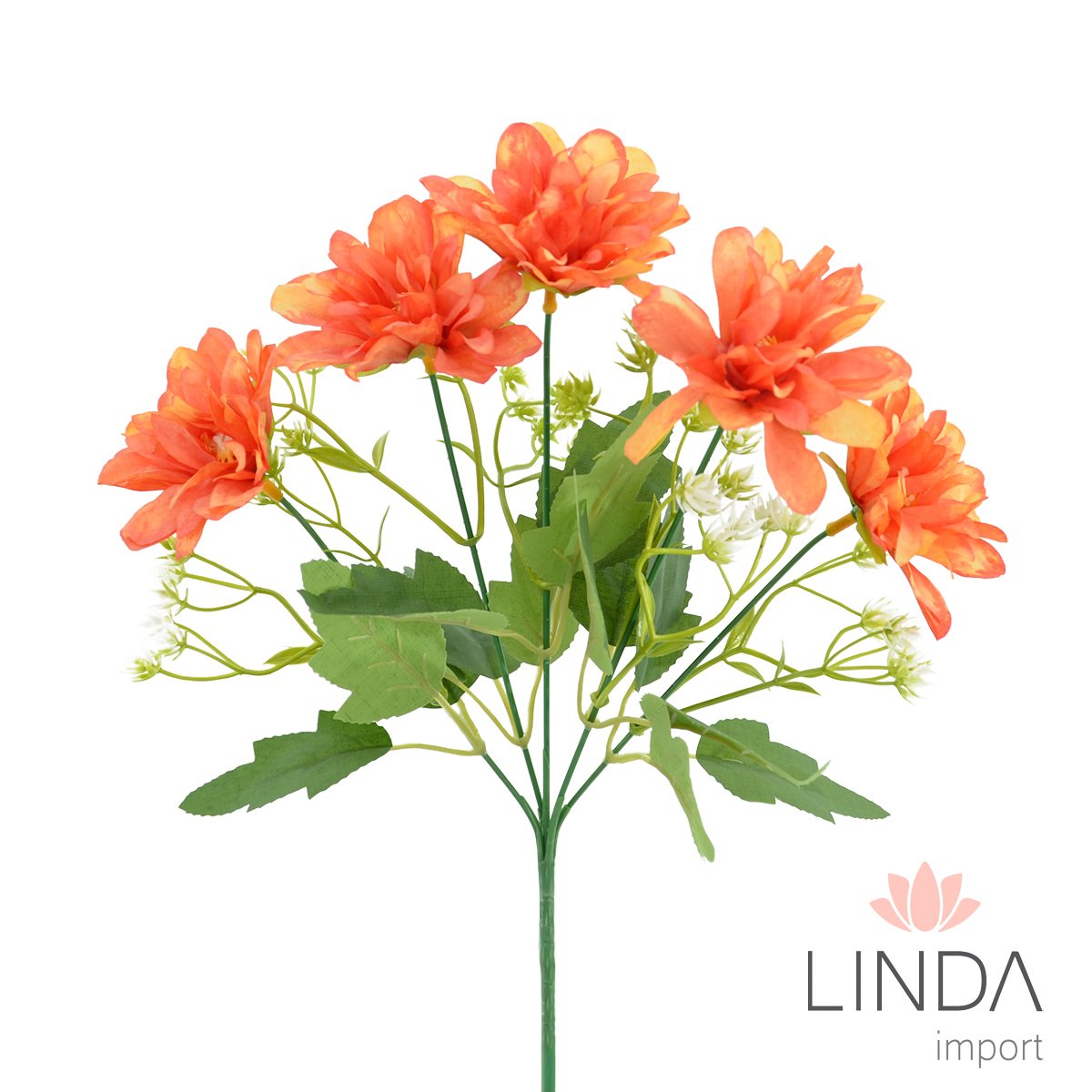 Mini Buquê de Flor C/5 Galhos 32CM Mix de Cores QV02