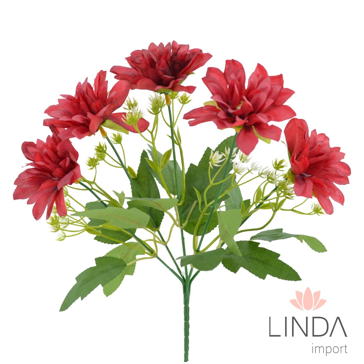 Mini Buquê de Flor C/5 Galhos 32CM Mix de Cores QV02