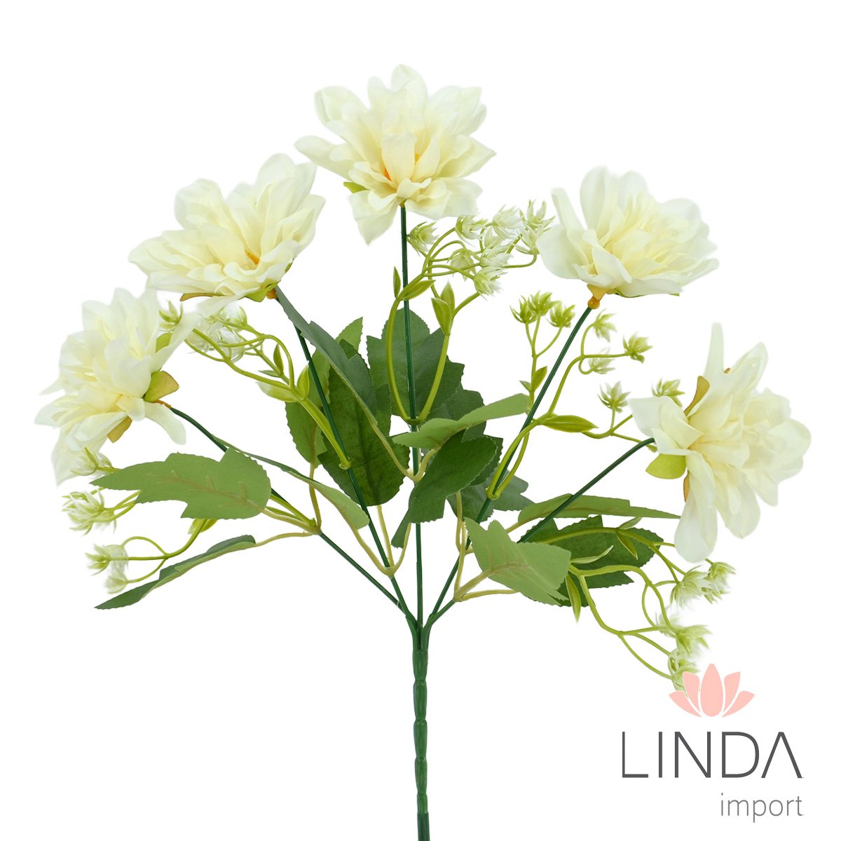 Mini Buquê de Flor C/5 Galhos 32CM Mix de Cores QV02