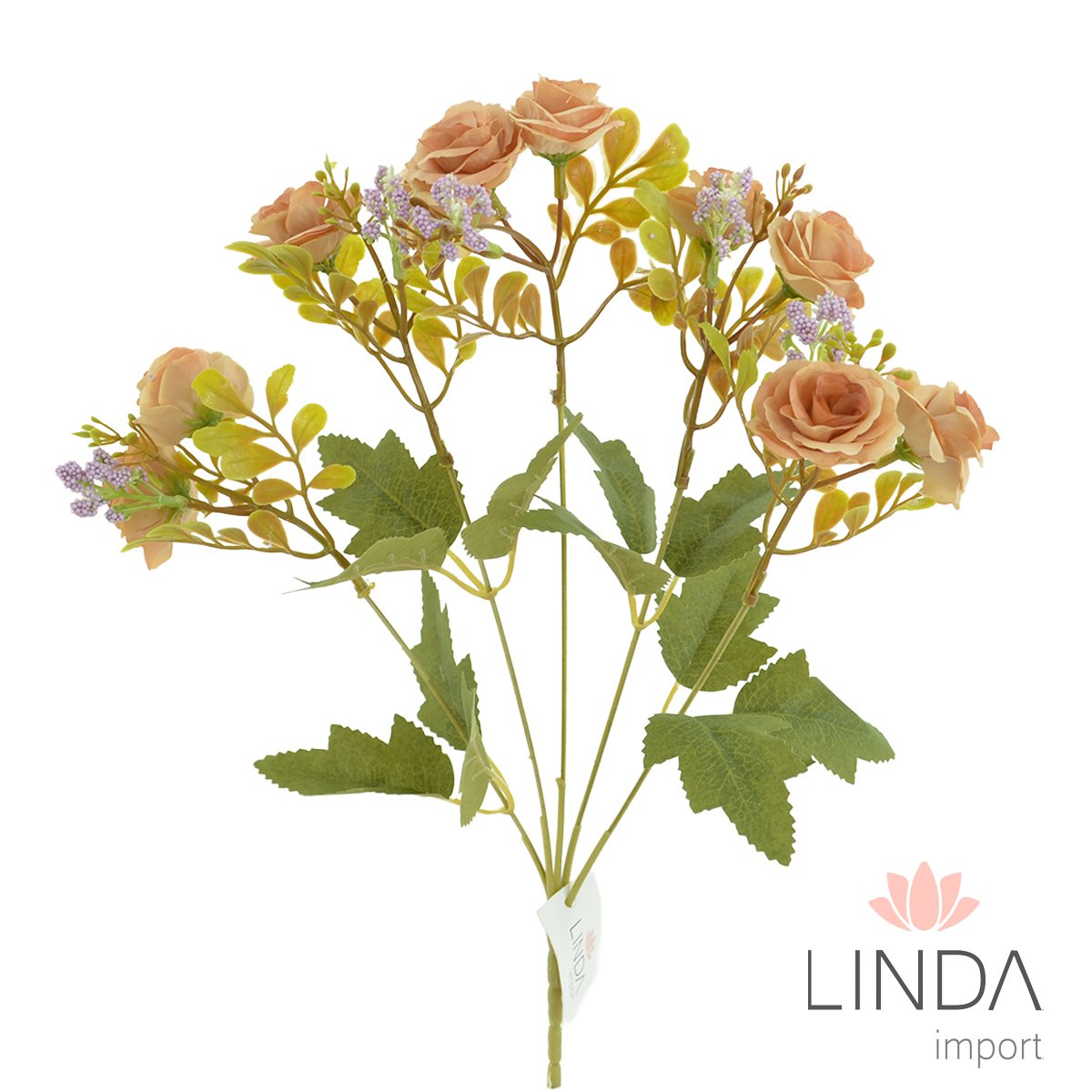 Mini Buquê de Rosas C/5 Galhos 33CM Mix de Cores QX02