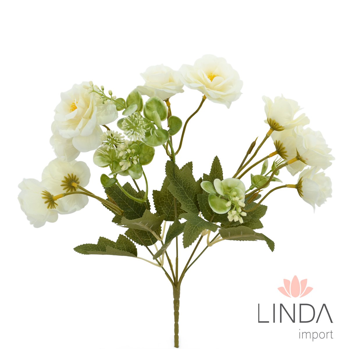 Mini Buquê de Rosa C/5 Galhos 33CM Mix de Cores QX03