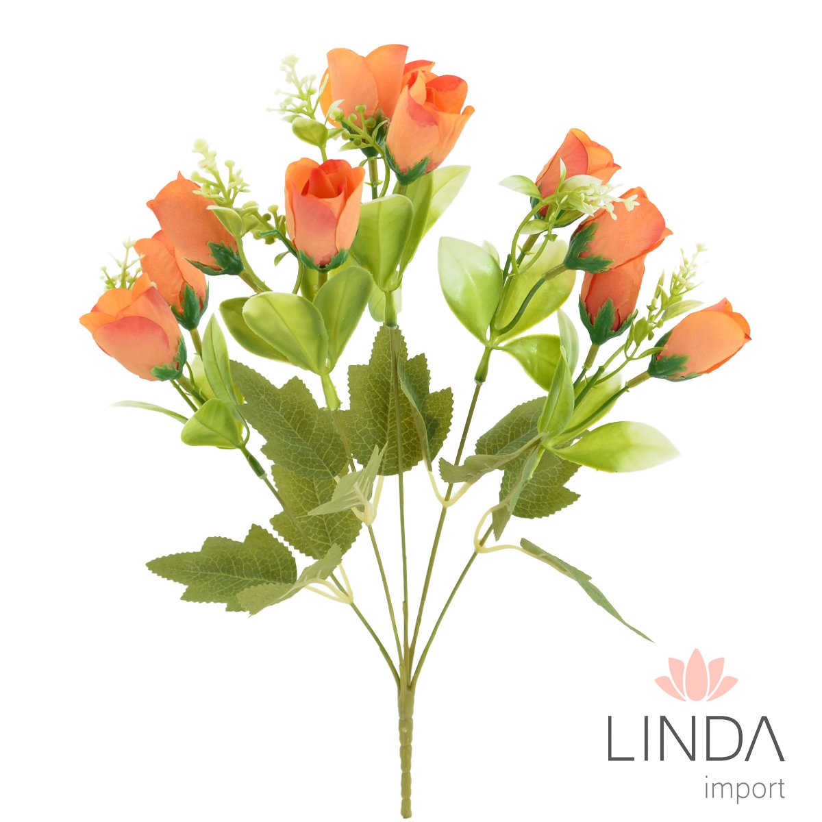 Mini Buquê de Botão de Rosa C/5 33CM Mix de Cores QX07