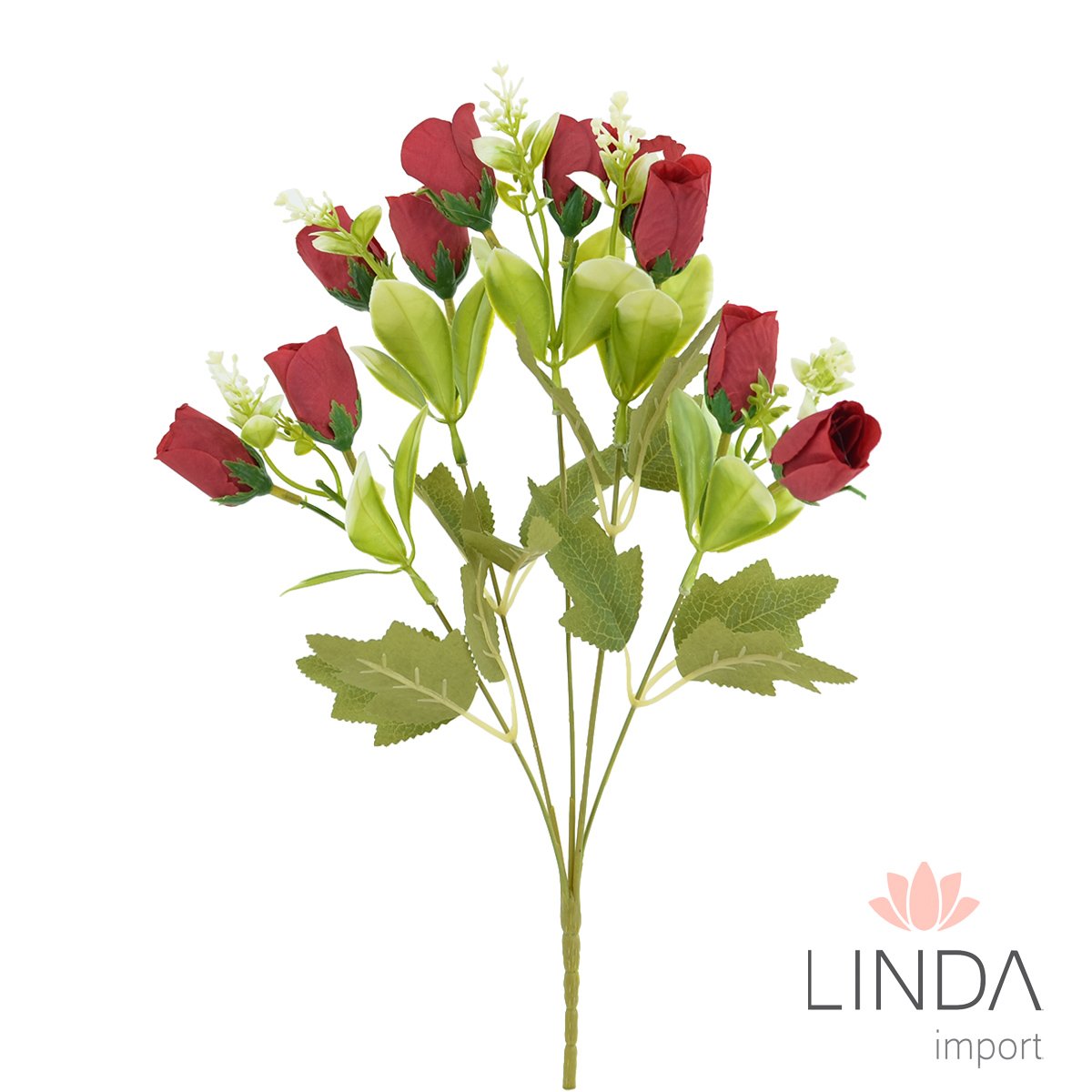 Mini Buquê de Botão de Rosa C/5 33CM Mix de Cores QX07