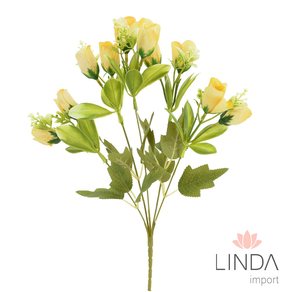 Mini Buquê de Botão de Rosa C/5 33CM Mix de Cores QX07