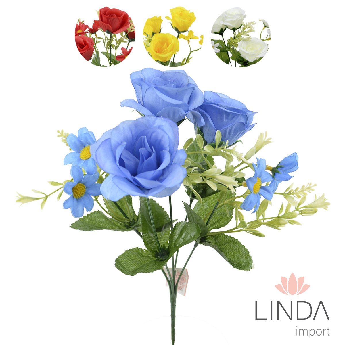Mini Buquê de Rosas C/5 Galhos 31CM RB02
