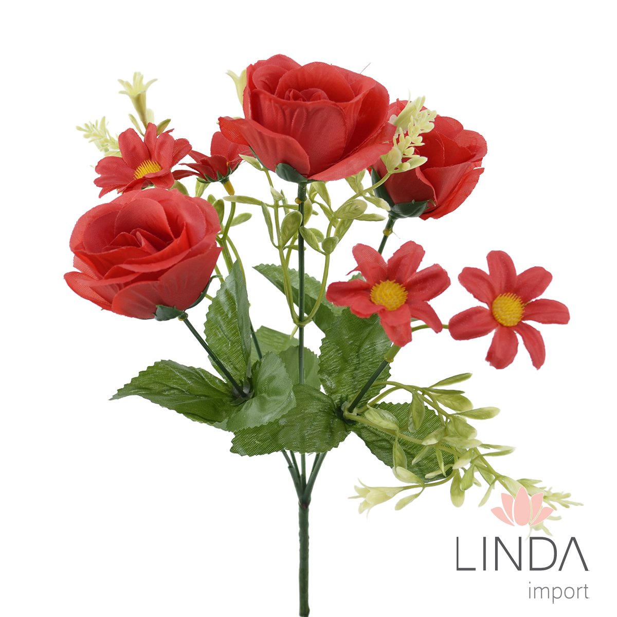 Mini Buquê de Rosas C/5 Galhos 31CM RB02