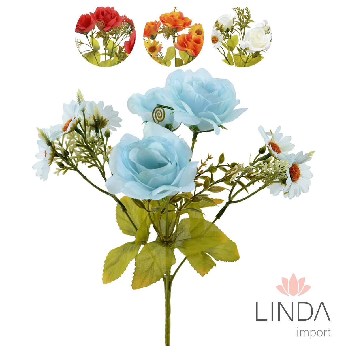 Mini Buquê de Rosas C/5 Galhos 30CM RB03